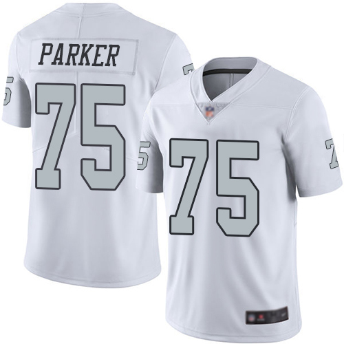 Men Oakland Raiders Limited White Brandon Parker Jersey NFL Football 75 Rush Vapor Untouchable Jersey